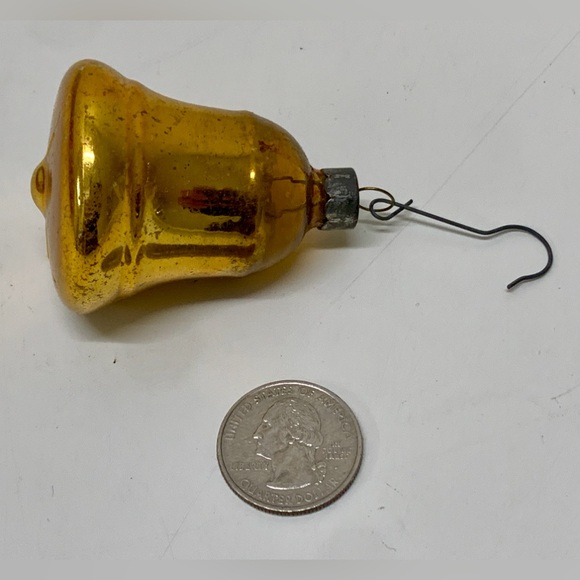 Mid Century Antique Mercury Glass Figural Bell Christmas Tree Ornament - Picture 4 of 9